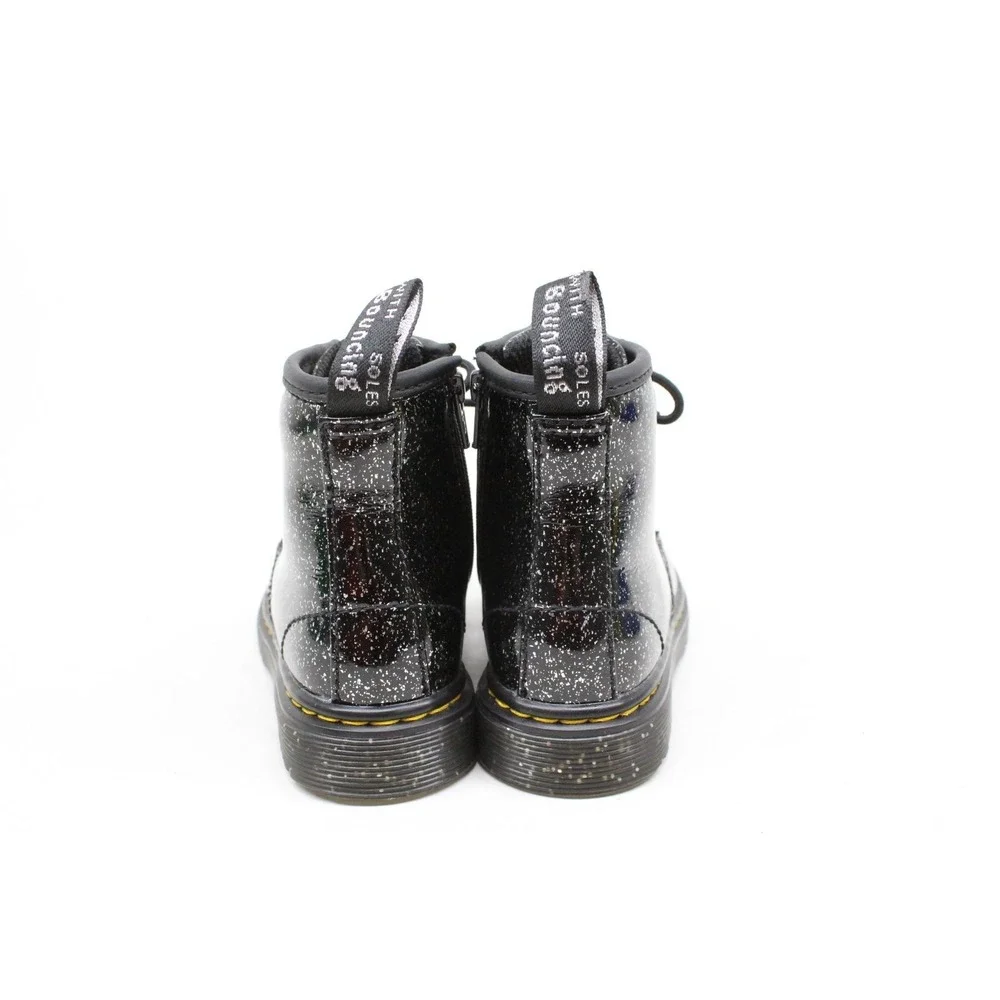 Dr Doc Martens Toddler Girls Size 9 Boots Booties Black Glitter Zip Side 1460 T‎